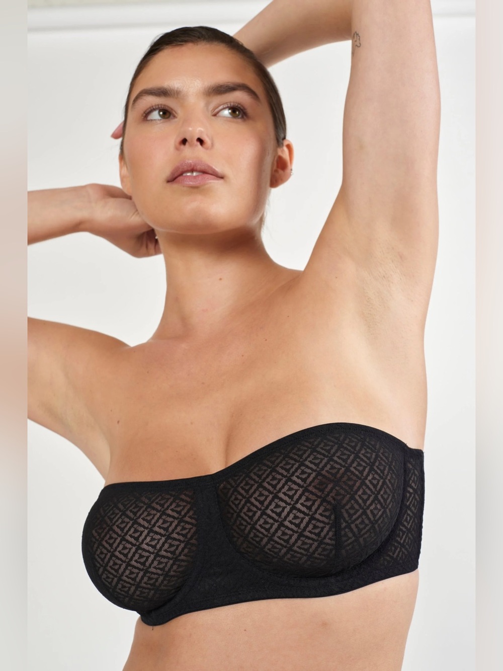 ELSE Betty Black Lace Underwire Strapless Bra - 32D NWT